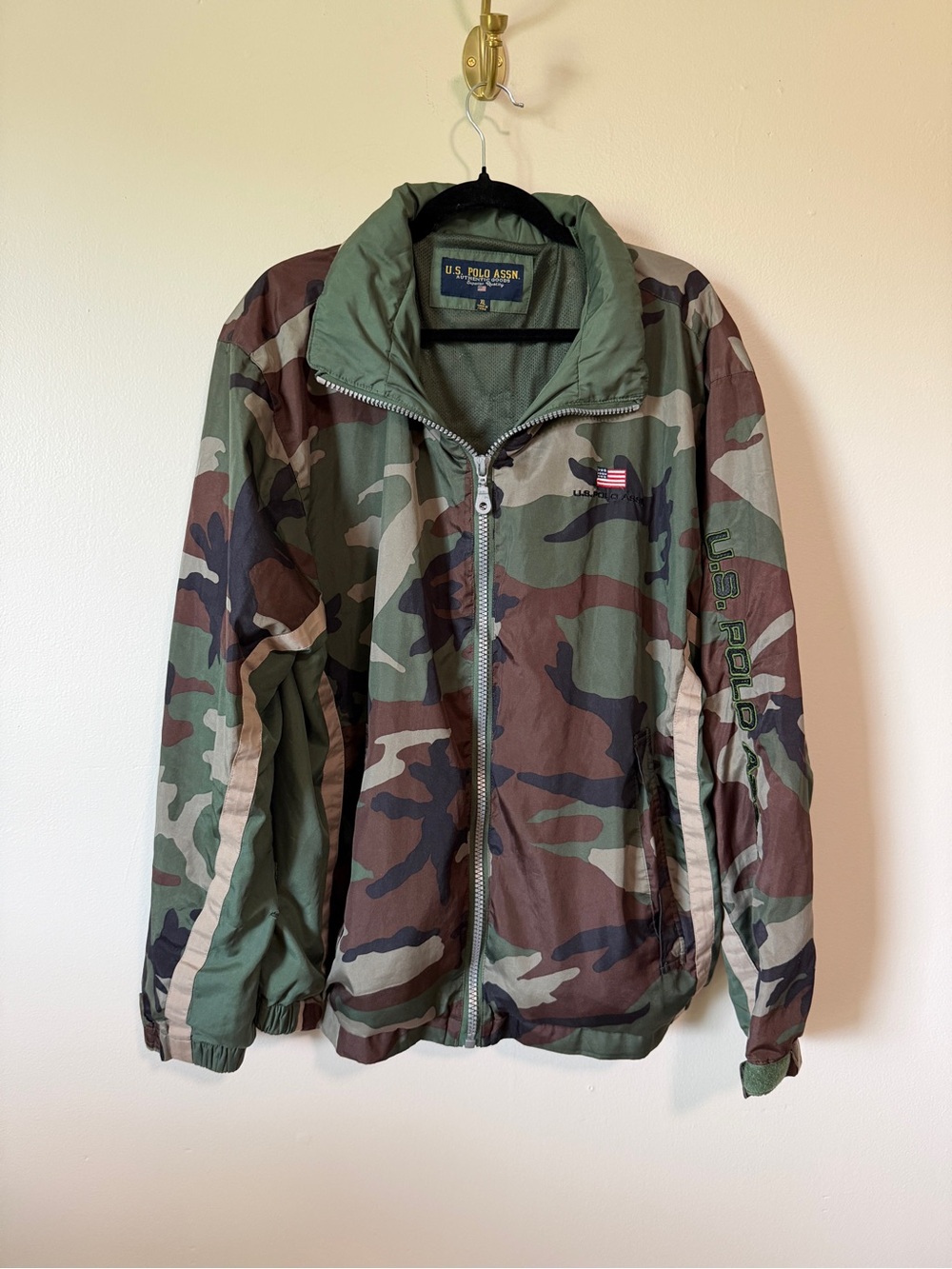 vintage Polo Ralph Lauren camo windbreaker zip up jacket size Large
